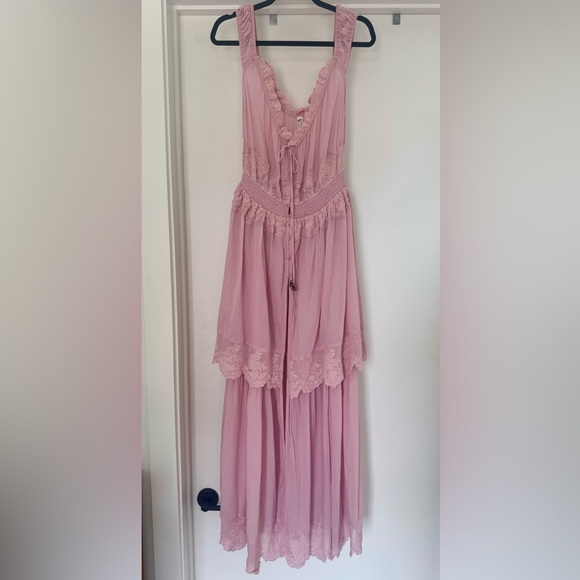 Free People Pink Lace Trim Maxi Dress - Picture 6 of 11